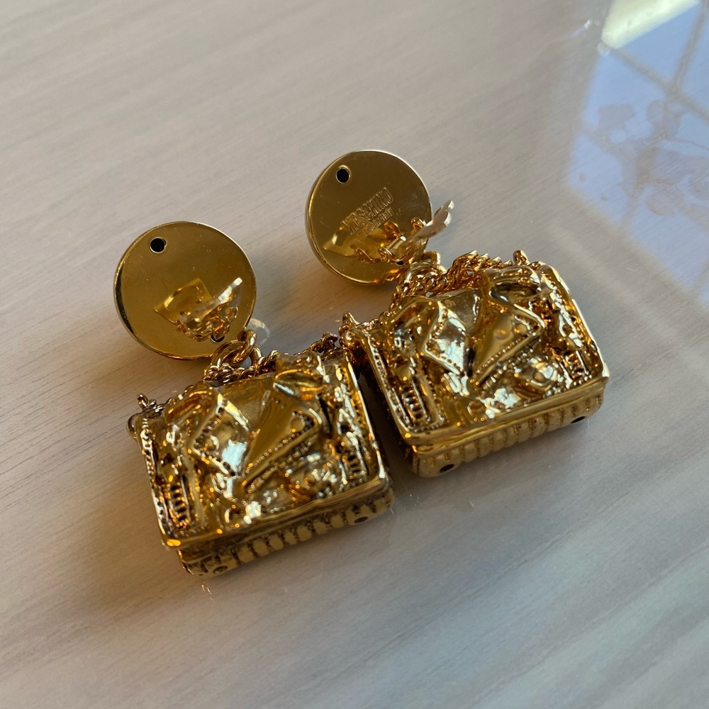 Moschino Motorcycle jacket design earrings